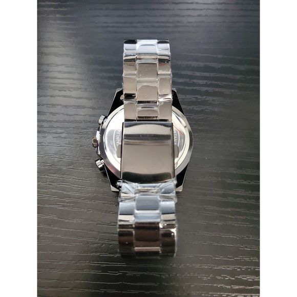 🔥NEW IN BOX Men's Chronos Watch Calendar Quartz Watch With Black Steel Strap - Picture 3 of 5